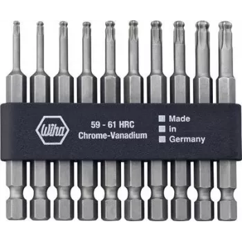 Juego de puntas de destornillador Wiha 32804 — 10 uds., Torx T10–T30, 70 mm