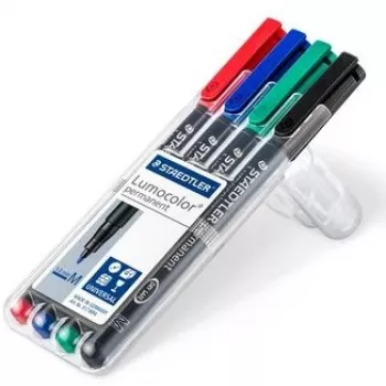 Rotulador permanente Staedtler Lumocolor 317 WP4 negro, azul, verde, rojo