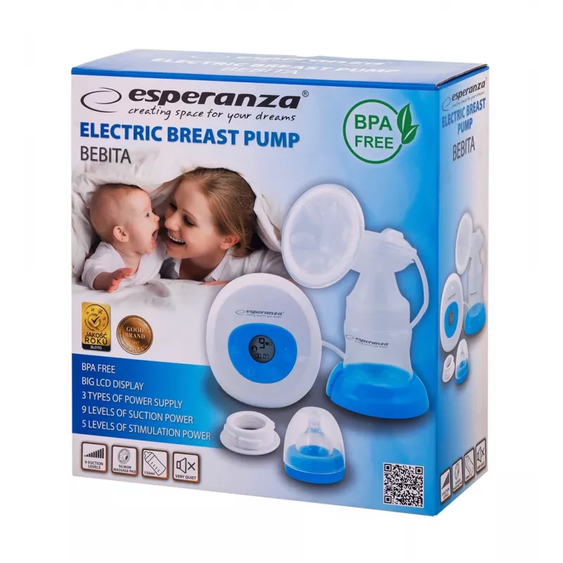 Esperanza BEBITA ECM001B Sacaleches eléctrico, 150 ml, azul