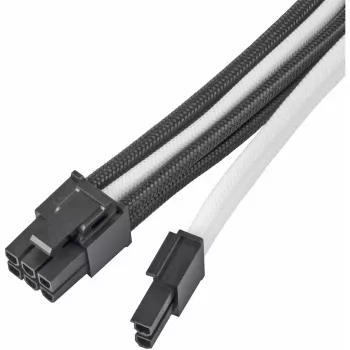 Cable de extensión de alimentación SILVERSTONE PP07E PCIe de 8 pines 30 cm (negro/blanco)