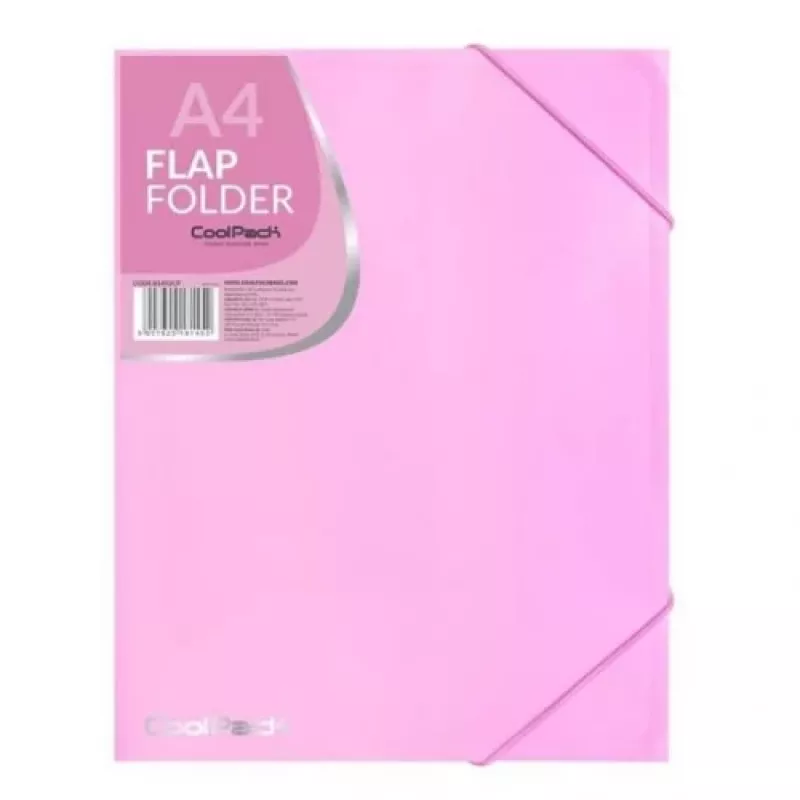 Carpeta plegable Coolpack PP, A4, rosa pastel
