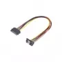 Cable alargador de corriente Renkforce SATA 15 polos macho a 15 polos hembra, 0,30 m, negro/rojo/amarillo