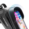 Rockbros B68 Bolsa de cuadro para bicicleta con bolsillo para móvil 1,7 l negra