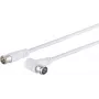 ShiverPeaks S/CONN 80118-128 cable de conexión satélite, conector F-Quick en ángulo a conector F-Quick, 10 m, blanco