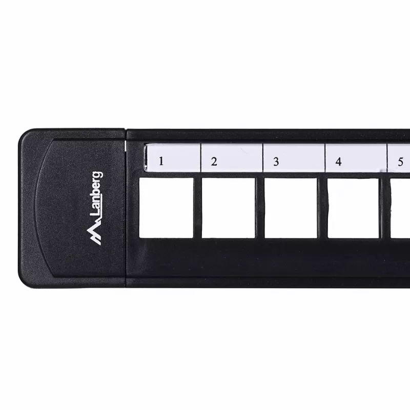 Patch panel 1U LANBERG PPKS-1124-B, 24 puertos, 1U, ABS, negro, 482,6×44,5×154 mm