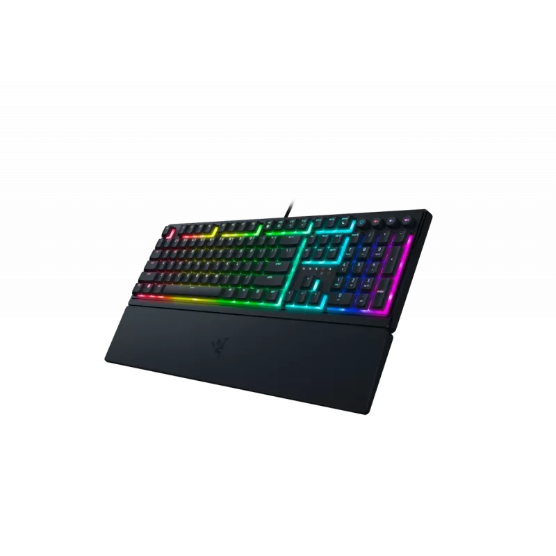 Teclado gaming Razer Ornata V3 RGB USB negro tamaño completo con cable meca-membrana