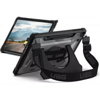 UAG Urban Armor Gear Funda con correa de mano y soporte | Microsoft Surface Pro 12 pulgadas (1.ª edición) | ice (transparente)/negro | 324023114340 (324023114340)