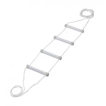 Escalera de cama de rehabilitación Qmed DRQM3G0AAXXXP, 4 peldaños, polietileno, carga máxima 90 kg, fluorescente, ancho de peldaño 25 cm