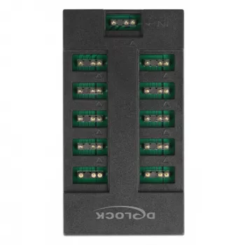 Delock - hub de luz LED RGB - 10 conexiones - negro (64128)