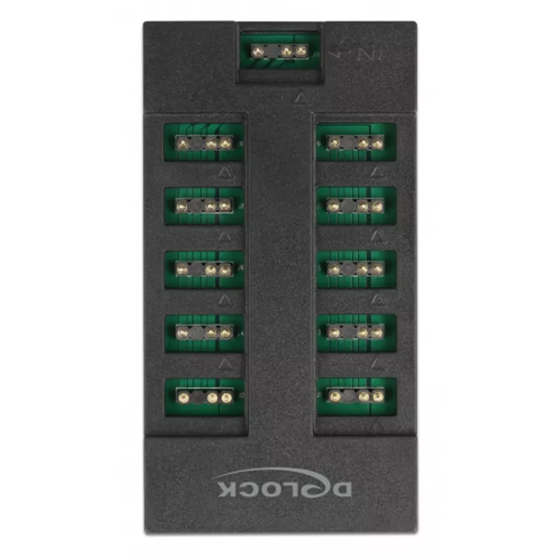 Delock - hub de luz LED RGB - 10 conexiones - negro (64128)