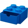 Cajón de escritorio LEGO 4, caja de almacenamiento azul, con tetones