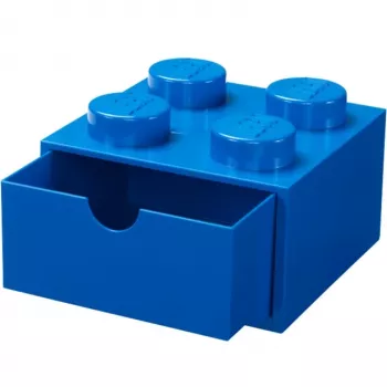 Cajón de escritorio LEGO 4, caja de almacenamiento azul, con tetones