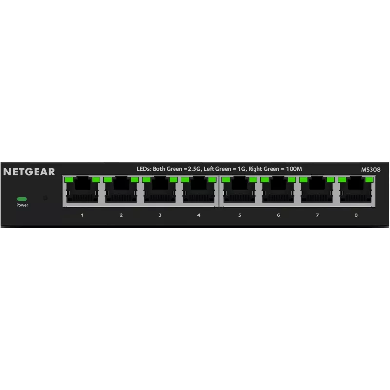 NETGEAR MS308 no gestionado 2.5G Ethernet (100/1000/2500) negro