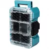 MAKTRAK organizador compacto, caja de herramientas azul/transparente, tapa transparente