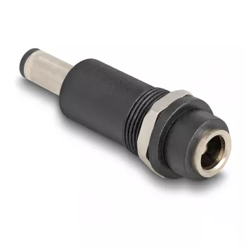 Adaptador DELOCK DC 5,5 x 2,1 mm (conector hembra) a DC 5,5 x 2,5 mm (conector macho), negro