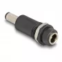 Adaptador DELOCK DC 5,5 x 2,1 mm (conector hembra) a DC 5,5 x 2,5 mm (conector macho), negro