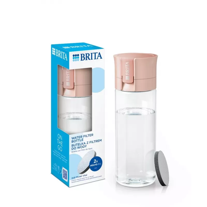 Botella filtrante Brita Vital melocotón de 2 discos