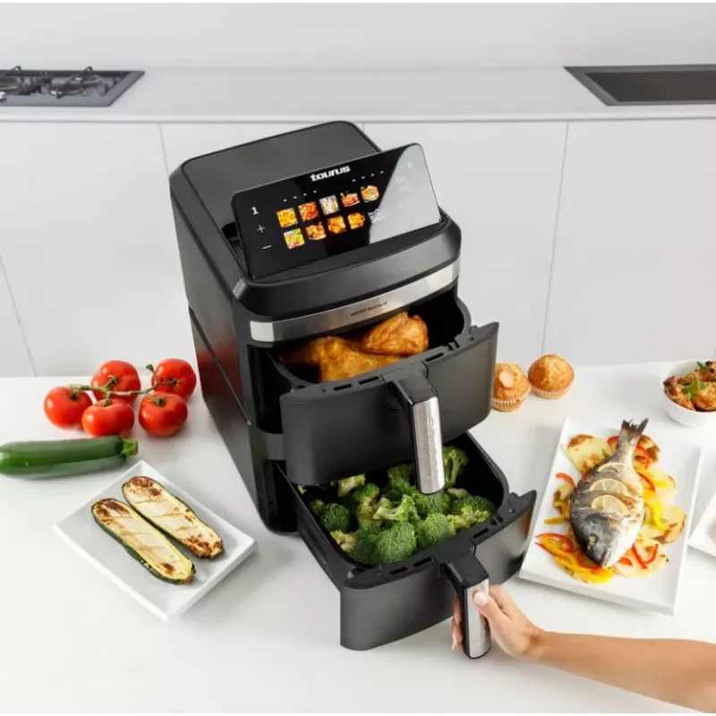 Freidora de aire sin aceite Taurus Air Duo Slim con dos cestas