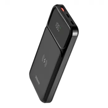 Batería externa Savio BA-09 polímero de litio (LiPo) 37 mAh carga inalámbrica negro