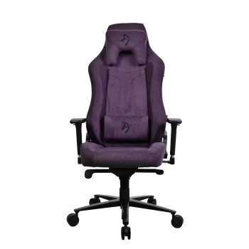 Silla gaming Arozzi Vernazza SoftFabric Morado — diseño ergonómico, reposabrazos y altura ajustables