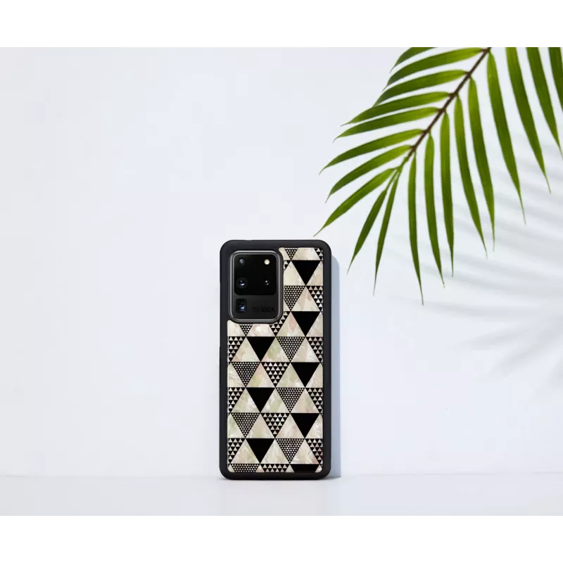 Funda protectora iKins para Samsung Galaxy S20 Ultra — estampado de pirámides, negro
