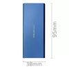 Carcasa SSD QOLTEC 51832 — externa M.2 SATA, USB 3.0, hasta 2 TB, azul, compatible con unidades de 30 mm, 4 ranuras