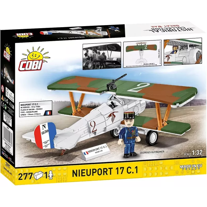 Set de construcción Cobi Blocks Nieuport 17 C.1 277 piezas — maqueta de avión, set de bloques coleccionable