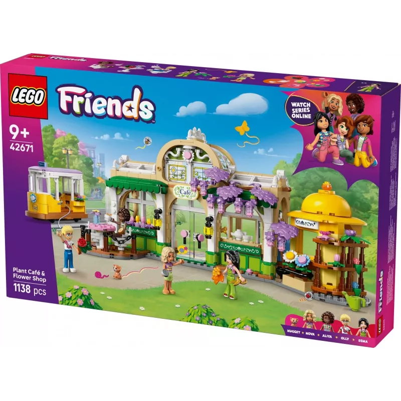 Set LEGO FRIENDS 42671 Cafetería de plantas y floristería, set de juego con funciones de cafetería y floristería