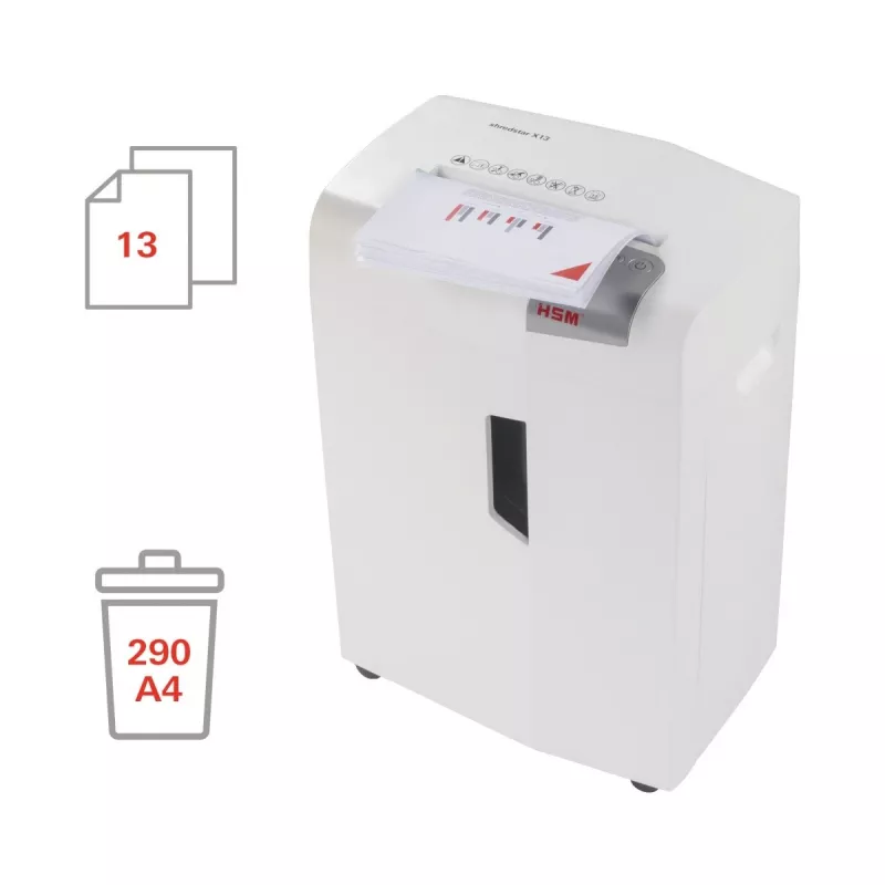 HSM shredstar X13 destructora de documentos, 4 x 37 mm + mecanismo de corte de CD independiente