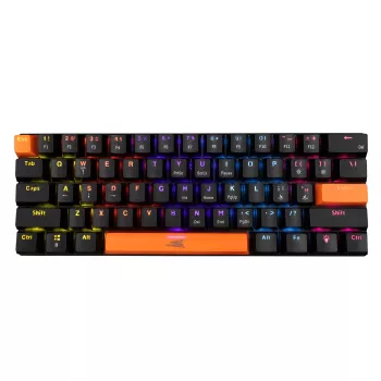 Teclado mecánico Baracuda Dolphin negro distribución US con switches Blue