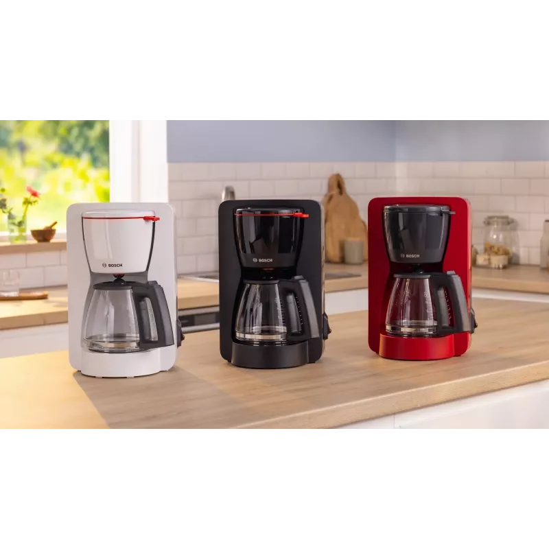 Cafetera de filtro Bosch TKA2M113, depósito de agua de 1,25 l, 15 tazas, negro