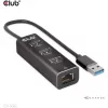 Hub USB CLUB3D USB 3.2 Gen1 Type-A con 3 puertos y Gigabit Ethernet