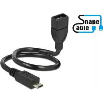 Cable USB DeLOCK 83927 USB 2.0 0,35 m Micro-USB B USB A negro