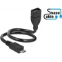Cable USB DeLOCK 83927 USB 2.0 0,35 m Micro-USB B USB A negro