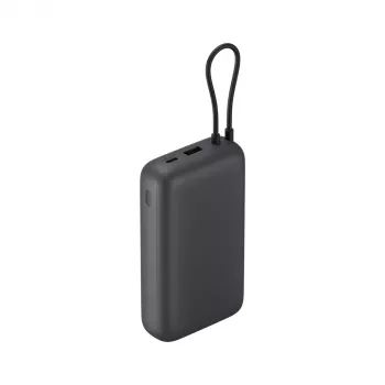 Batería externa Xiaomi 20000mAh con cable integrado, gris oscuro, modelo 61828