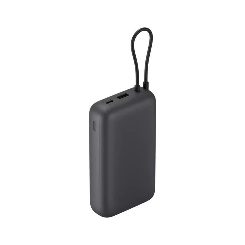 Batería externa Xiaomi 20000mAh con cable integrado, gris oscuro, modelo 61828