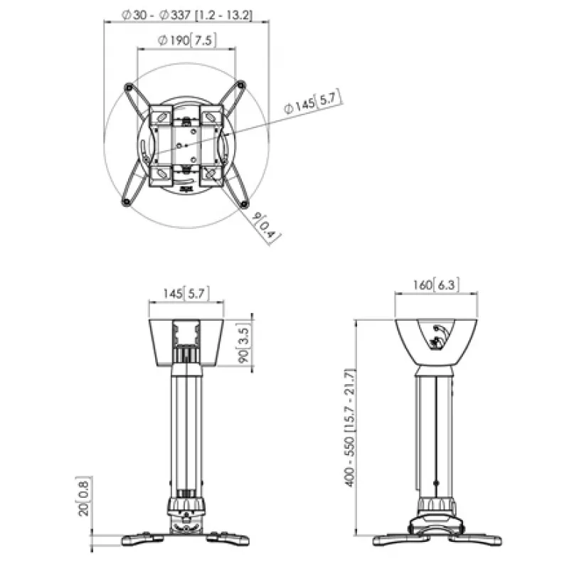 Soporte de techo para proyectores Vogel's PPC1540W