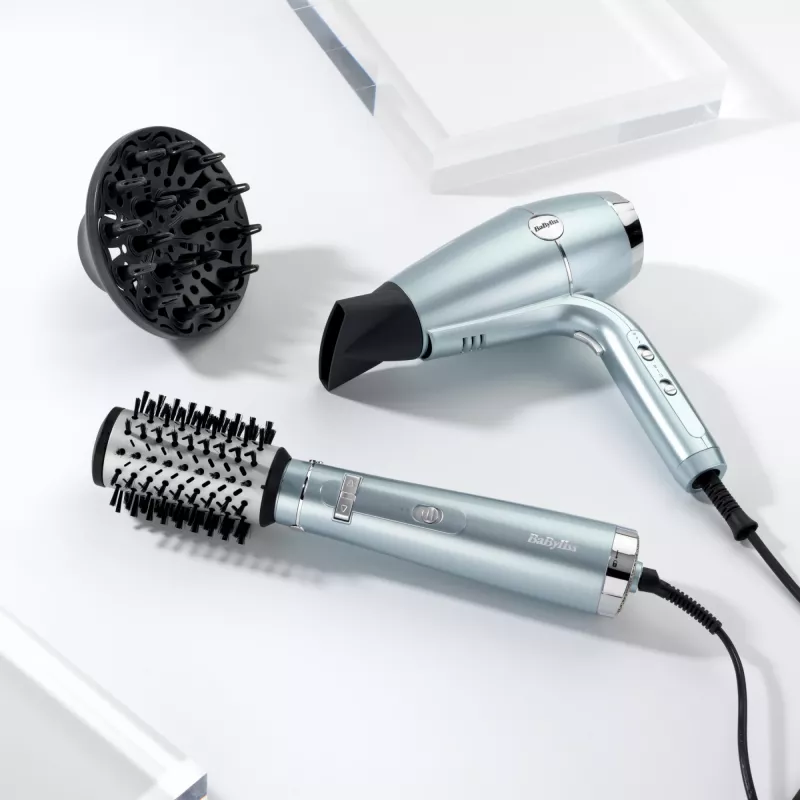 BaByliss AS773E Hydro Fusion Air Styler cepillo de aire caliente, Black, Metallic 700 W 98.4 (2.5 m)