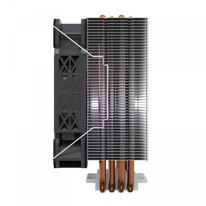 Disipador de CPU por aire SAVIO SAVGCOVORTEXX2ARGB con 4 heatpipes, ventilador ARGB de 120 mm, negro