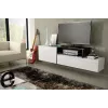 Mueble de TV Cama SIGMA 3 180 blanco/blanco brillante + negro