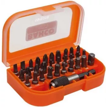 Juego de puntas Bahco 31 uds. para tornillos de ranura, Phillips, Pozidriv, TORX y hexagonales