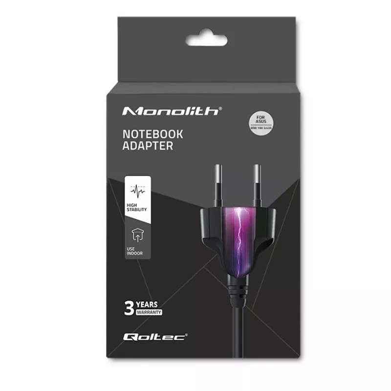 Qoltec 51745 fuente de alimentación/inversor interior 65 W Negro