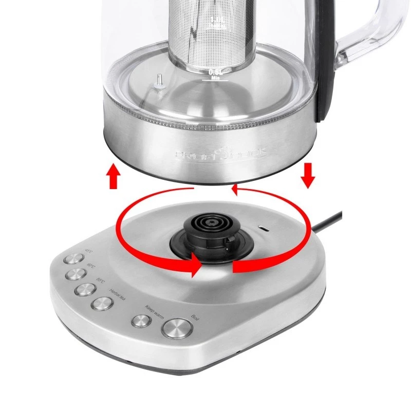Proficook hervidor eléctrico inalámbrico de cristal PC-WKS 1167