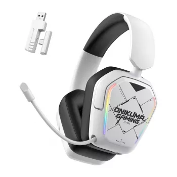 Auriculares con cable/inalámbricos Onikuma GT883 blanco — conexión Bluetooth y por cable, diseño over-ear