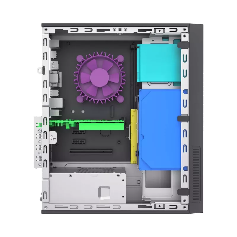 Akyga AK-302-01BL caja para PC SFF, Micro-ATX / Mini-ITX, USB-C + 2x USB 3.0 + USB 2.0, sin fuente de alimentación, negro