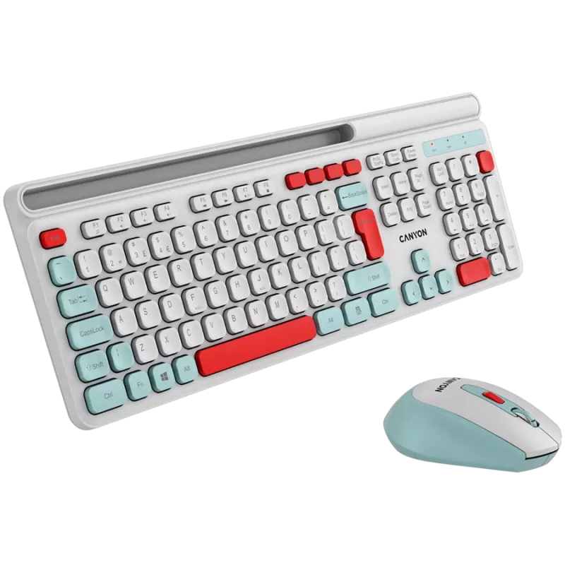CANYON HSET-W5 EN teclado+ratón AAA+AA inalámbrico blanco