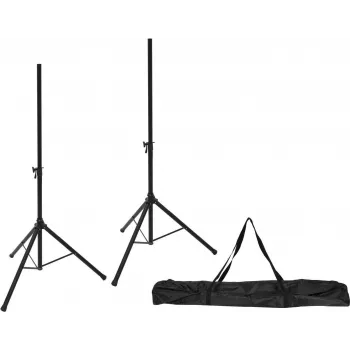 Set de soportes para altavoces Omnitronic M-3 (2x) con funda de transporte – soportes portátiles para PA y monitorización