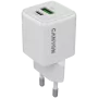 Cargador Canyon CU20AC GaN 20W PD, 2 puertos (USB-A/USB-C) WH venta al por menor (CNS-CUW20AC)