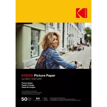 Papel fotográfico Kodak Picture Paper Glossy A4, brillante, 230 g, 50 hojas (9891267)