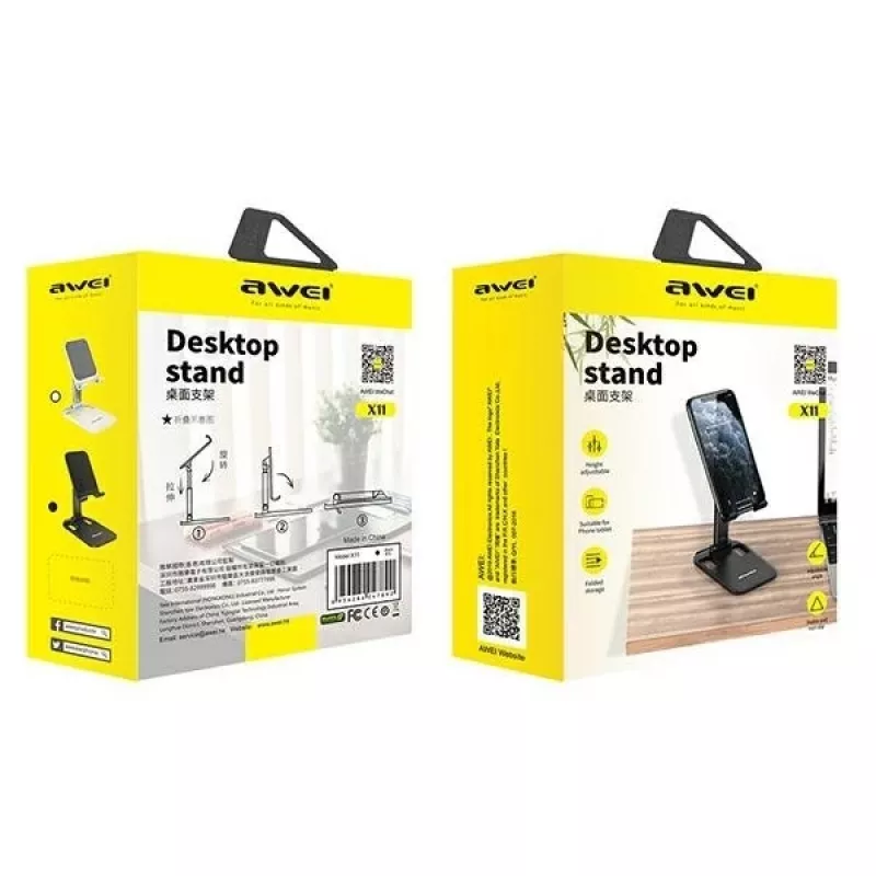 Soporte de mesa para tablets y smartphones Awei X11 – altura ajustable, ligero